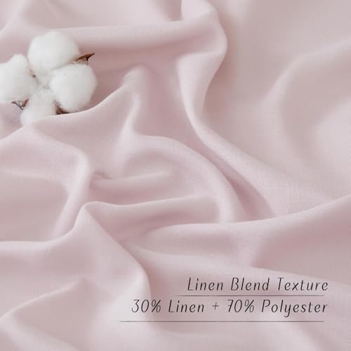 Blush Pink Linen Curtains for Kitchen (Blush Pink / 42"W x 84"L (Pack of 2))