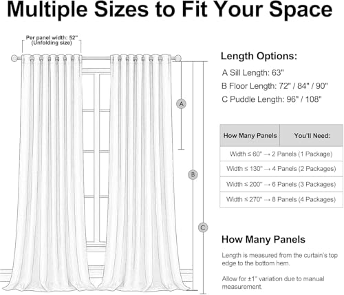 Cream Linen Blackout Curtains 84 Inch Long for Bedroom Living Room (Birch / 52"W x 84"L (Pack of 2))