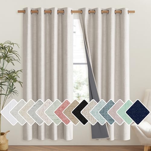Brich Vintage Open Linen Weave Flax Thermal Curtains (52"W x 72"L (Pack of 2) / Brich)