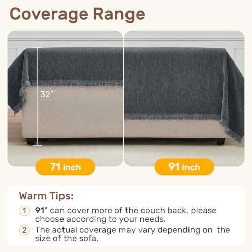 2 Pieces Sectional Couch Covers L Shaped Cover XXXL Dark Gray (Dark Grey / 71"×118"+91"×134")