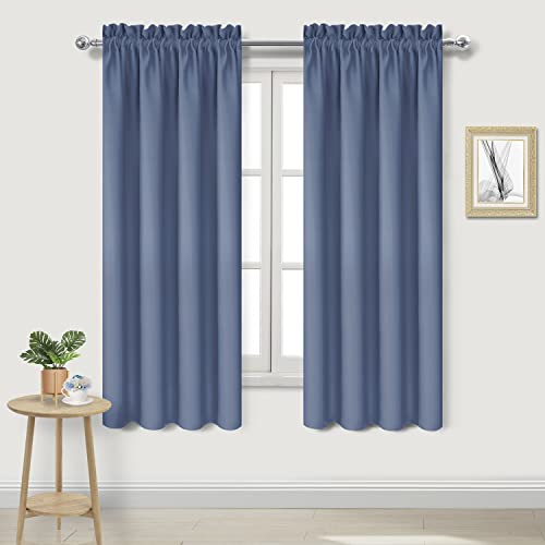 Blackout Curtains for Bedroom 42 x 63 Inch Long Dusty Blue 2 Panels (Dusty Blue / 42"W x 63"L (Pack of 2))