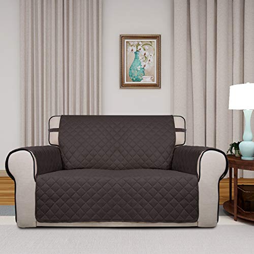 Reversible Quilted Sofa Cover (Medium / Chocolate/Chocolate)