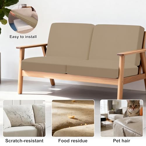 4 Pcs Outdoor Cushion Covers (Khaki / Jacquard-4PCS)