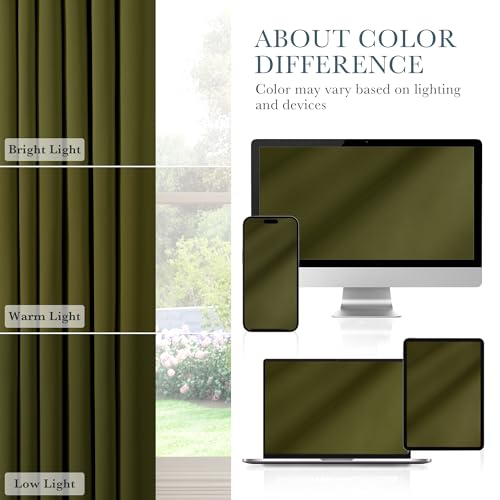 Blackout Kitchen Curtains (Olive Green / 42"W x 45"L (Pack of 2))