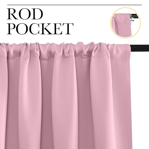 Window Curtains for Bedroom (Rouge Pink / 42"W x 48"L (Pack of 2))