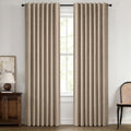 100% Blackout Linen Curtains 42 x 72 Inch Copper Brown 2 Panels (Copper Brown / 42"W x 72"L (Pack of 2))