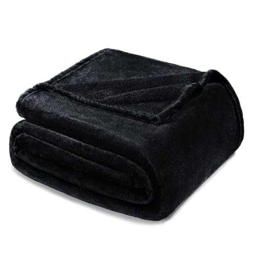 Soft Fleece Blanket Twin Size for Bed (Black / Twin XL (66" x 90"))