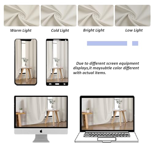 Natural Blackout Curtains for Bedroom 102 Inches Long 2 Panels (Natural / 50"W x 102"L (Pack of 2))
