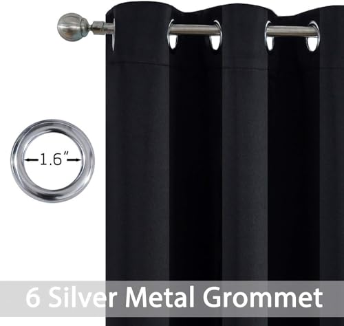 Blackout Curtains 38x90 inch Black Thermal Drapes (Black / 38"W x 90"L (Pack of 2))