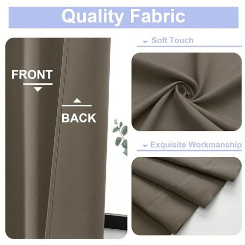 Ava Blackout Curtains for Patio 108 Inches Long 2 Panels Set (Latte / 50"W x 108"L (Pack of 2))