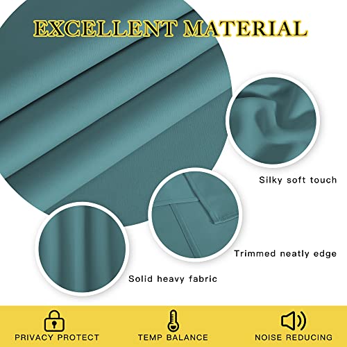 95 inches Patio Door Curtains (Sea Teal / 100"W x 95"L (Pack of 1))