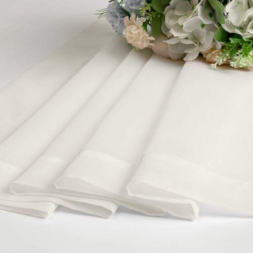 Ivory Sheer Curtains 30 inch Length 2 Panels (Ivory / 42"W x 30"L (Pack of 2))