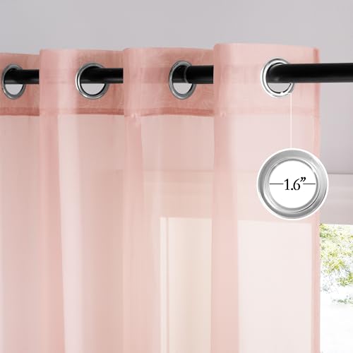 Light Pink Sheer Curtains 96 inches Long (Light Pink / 54"W x 96"L (Pack of 2))