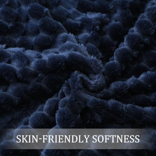 Large 3D Fleece Throw Blanket for Couch (Navy Blue / Throw ( 50x70 IN ))