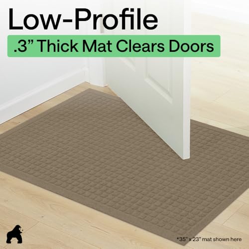 HydroABSORB Door Mat for Indoor Outdoor Use (Beige / 29" X 17")