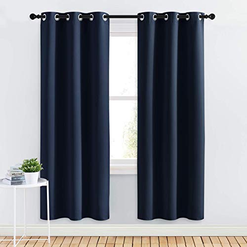 Navy Blackout Curtains for Kid's Room 34" Wide x 72" Long 2 Panels (Navy / 34"W x 72"L (Pack of 2))