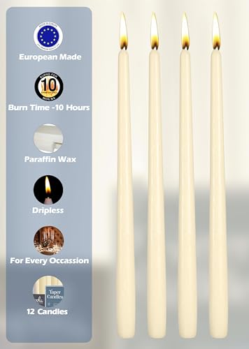 12 Pack Tall Taper Candles (12 inch)