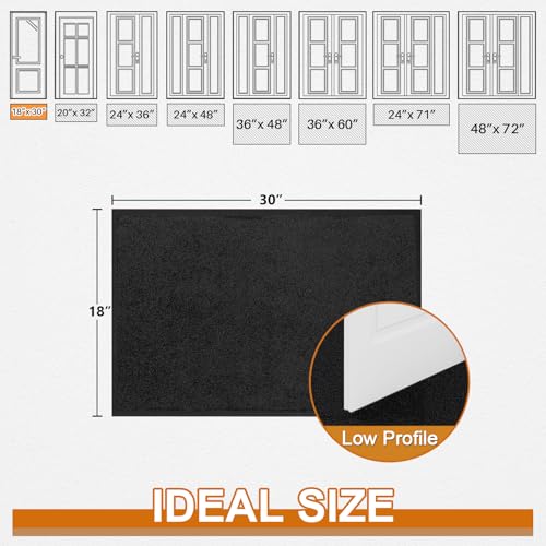 Super Absorbent Front Door Mat (Pure Black / 1'5" x 2'6" (Rectangular))