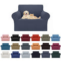 2026 New Stretch Chair Sofa Slipcovers Couch Cover for 1 Seater Furniture Protector Sofa Covers with Elastic Bottom Jacquard Fabric Small Checks for Pets (Charcoal / Chair)