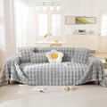 Plush Sofa Covers Washable Rabbit Plush Couch Cover Soft Cozy Faux Fur Couch Protector for Dogs Fluffy Plush L Shaped Sofa Cover Pet Friendly Couch Protector Furniture (71" x 150" / Z-plush:gray)