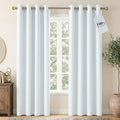 Farmhouse 100% Blackout Linen Curtains for Bedroom (52"W x 90"L (Pack of 2) / Off White)