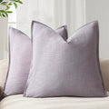 Linen Solid Decorative Throw Pillow Covers 18x18 Light Purple (18" x 18" (Pack of 2) / Lavender)