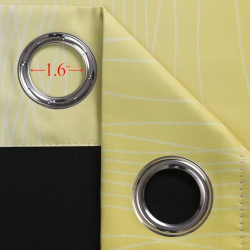 Black and Yellow Ombre Blackout Curtains 72 Inches Long (Black and Yellow / 42"W x 72"L (Pack of 2))