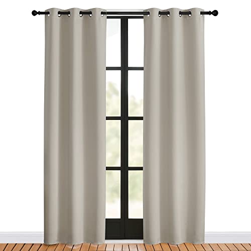 Blackout Curtains for Bedroom (Natural / 34"W x 80"L (Pack of 2))