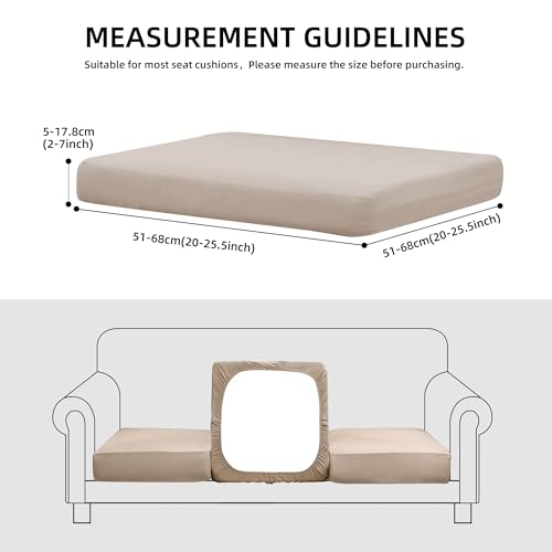 8PCS Patio Cushion Covers.Patio Furniture Couch SeatSlipcovers (Beige / 8PCS)