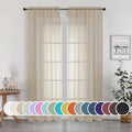 Taupe Sheer Curtains 90 Inches Long for Bedroom Living Room 2 Panels Set (Taupe / 42"W x 90"L (Pack of 2))