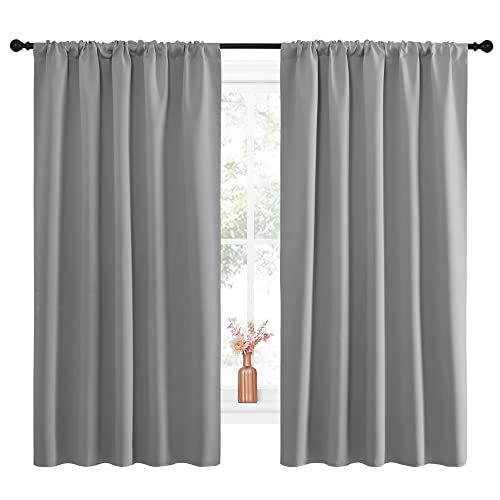 Blackout Curtain Panels for Window (Silver Grey / 52"W x 63"L (Pack of 2))
