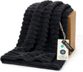 Soft Black Throw Blanket for Couch Decor Gifts 50"x60" (Black / Throw)