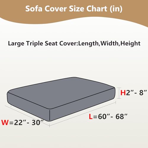 Couch Cushion Covers for Sofa Couch Covers Wear (Texture-cream White / Large Triple Seat Cover)