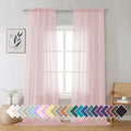 Blush Pink Sheer Curtains 96 Inches Long 2 Panels Set (42"W x 96"L (Pack of 2) / Blush Pink)