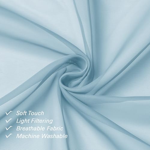 Sky Blue Sheer Curtains 90 Inches Long 2 Panels (Sky Blue / 42"W x 90"L (Pack of 2))