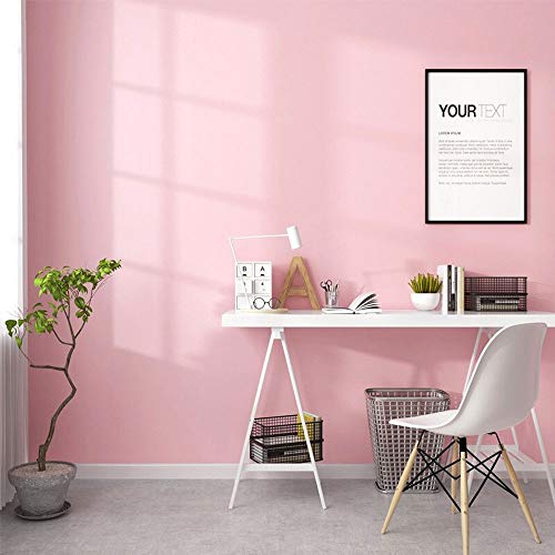 Pink Self Adhesive Wallpaper Film Stick Paper Easy to Apply (Pink / 15.7" x 118")