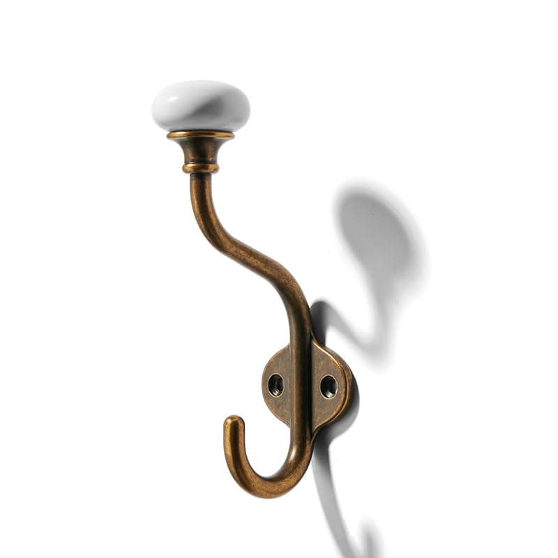 3 Pack Zinc Alloy Antique Brass Coat Hooks Modern (Antique Brass)