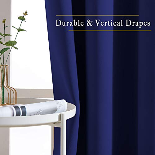 Blackout Room Divider Curtains 118 inches Long 2 Panels (Navy Blue / 66"W x 118"L (Pack of 2))