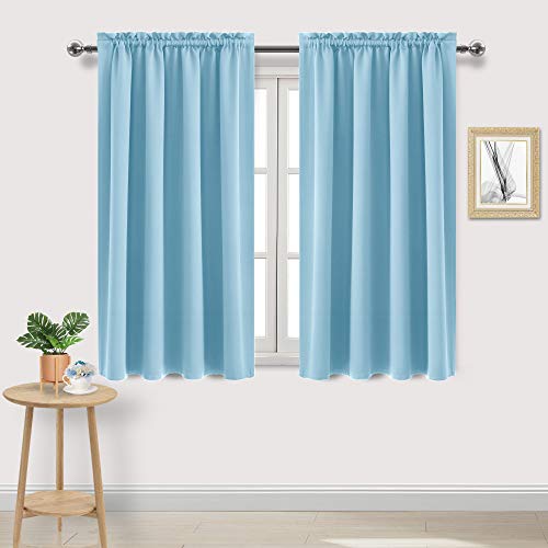 Blackout Curtains for Bedroom Living Room 52 x 54 Inch Long 2 Panels (Light Blue / 52"W x 54"L (Pack of 2))