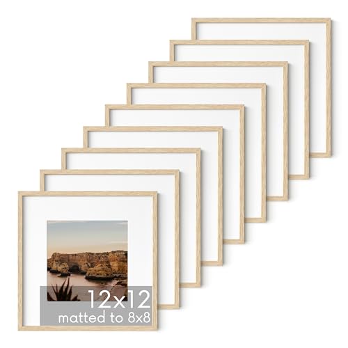 Beige Oak Wood 12x12 Picture Frames (Set of 09 / Beige Oak / 12x12 in)