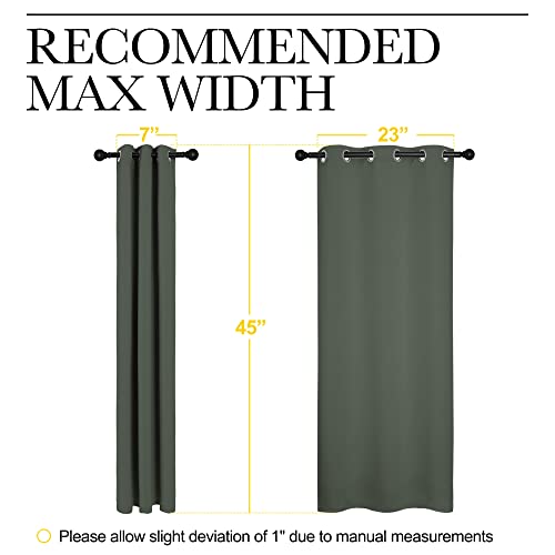 Blackout Curtain Panels for Living Room (Dark Mallard / 29"W x 45"L (Pack of 2))