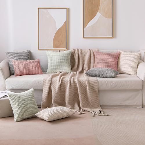 Corduroy Decorative Throw Pillow Covers 20x20 Blush Pink Pack of 2 (Blush Pink / 20" x 20" (Pack of 2))
