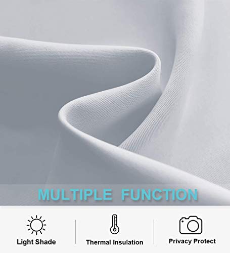 Short Grayish White Curtains for Small Bedroom Kitchen Cafe Window (Greyish White / 42"W x 36"L (Pack of 2))