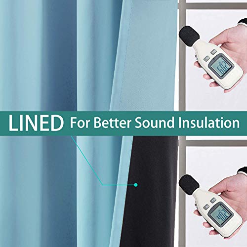 Sky Blue 100% Blackout Curtains 72 Inches Long 52" Wide 2 Panel (52"W x 72"L (Pack of 2) / Sky Blue)