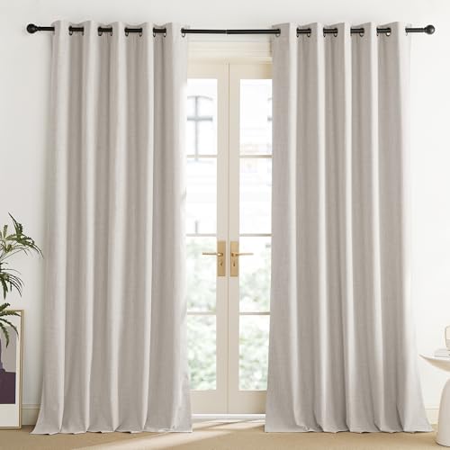 Brich Vintage Open Linen Weave Flax Thermal Curtains (62"W x 90"L (Pack of 2) / Brich)