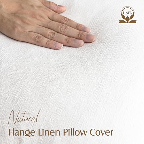 Linen Solid Decorative Throw Pillow Covers 20x20 Cream White (20" x 20" (Pack of 2) / Cream White)