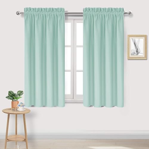 Blackout Curtains for Bedroom Living Room 42 x 54 Inch Long 2 Panels (Mint Green / 42"W x 54"L (Pack of 2))