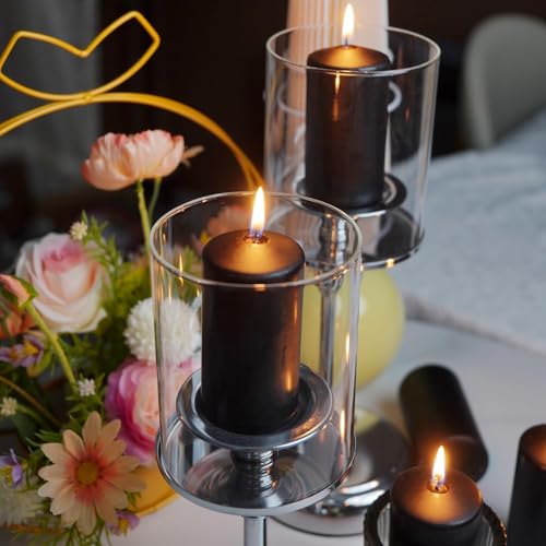 2"x4" High Black Pillar Candles (Black-2"x4" 20)