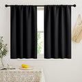 Short Blackout Curtains for Bedroom (Black / 34"W x 45"L (Pack of 2))