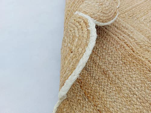 Scalloped Natural Jute Area Rug (2'6"x16' (Runner) / Off White)